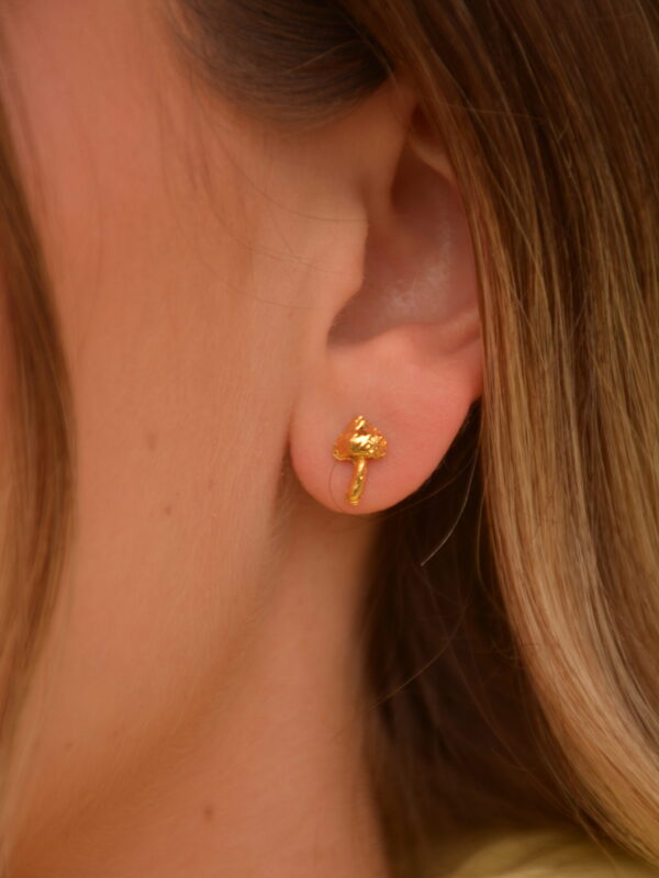 Aretes Micro Mushroom - Gold